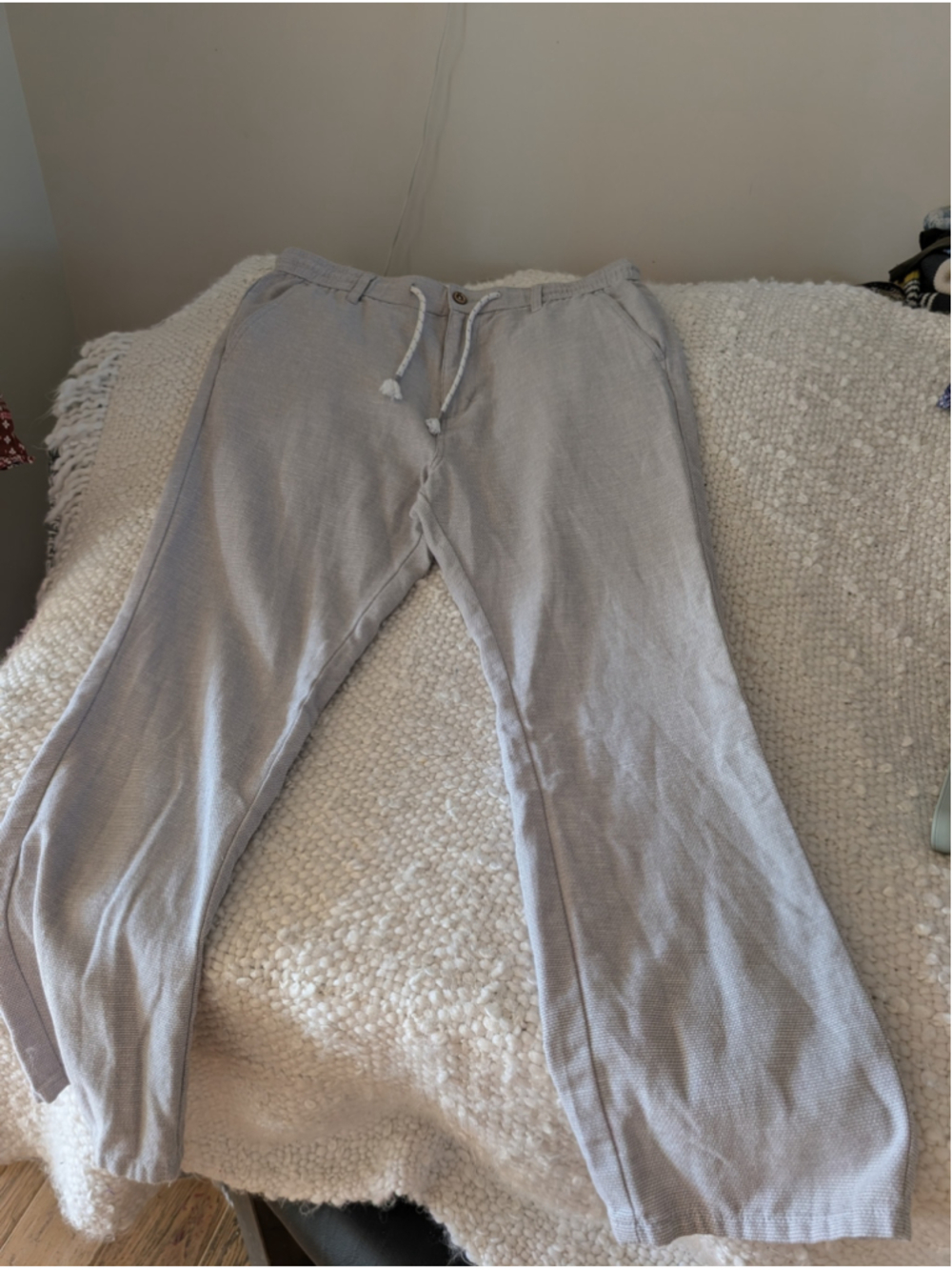 Men's Projek Raw Linen Blend Jogger Pants Beige Size 34